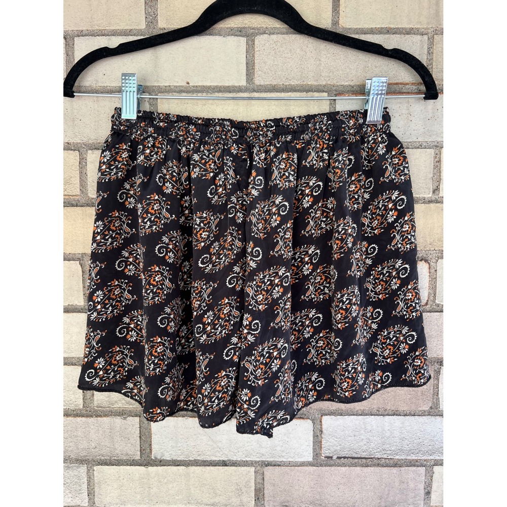 Earthbound Trading Co Black Paisley Floral Tassel Shorts Large Medium Small - Picture 5 of 6